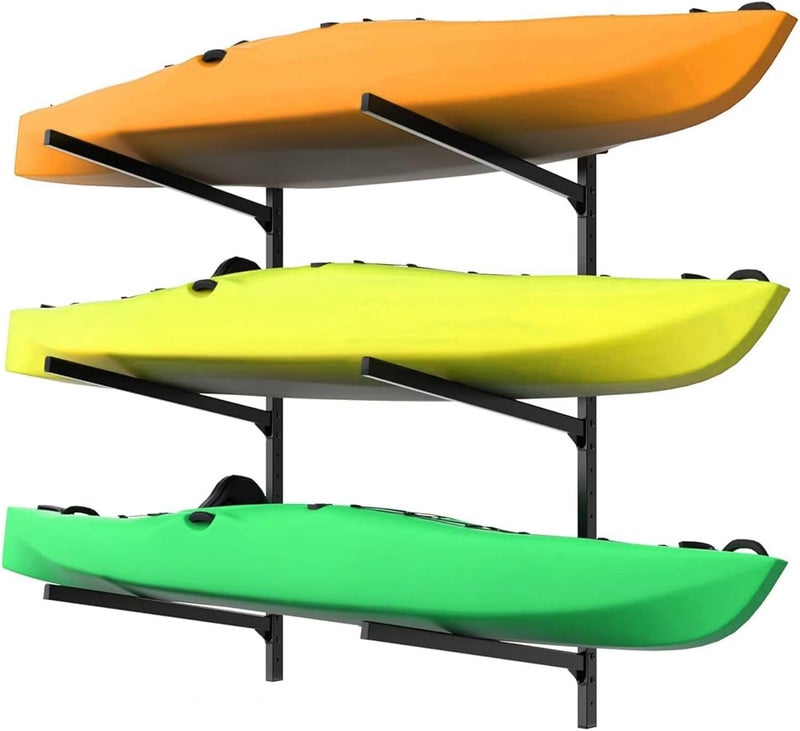 WALMANN Heavy Duty Wall Mounted Kayak Storage Rack for Garage, Adjustable Kayak Hangers for Wall, Holds Up to 220 lbs - Image 1